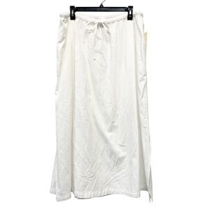 Universal Thread Women's White Cotton Rayon Drawstring Waist Maxi Skirt Size XXL